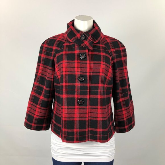 Briggs New York Red Plaid Jacket Size 14